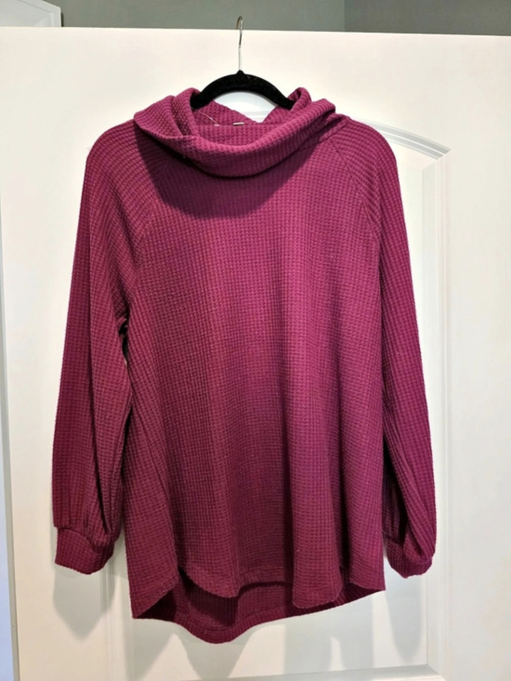 LOFT Textured Cowl Neck Sweater in Purple Like New